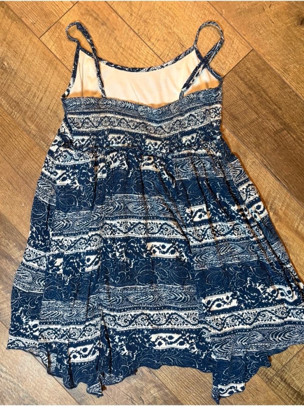 AE Blue Boho Print Dress Size M | Flowy Summer Mini - Picture 9 of 10